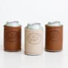 Bison Leather Can Koozies - Merlin's Hide Out Logo